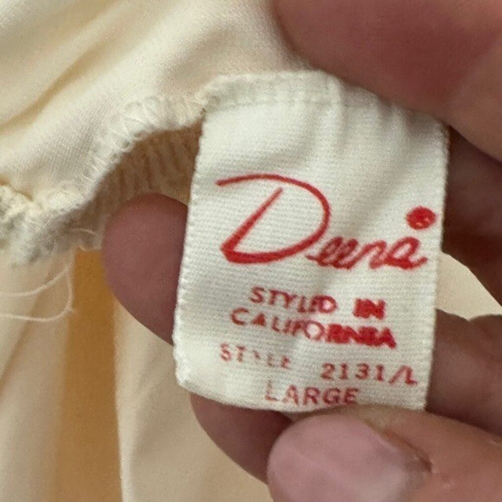 Vintage 1950s Deena Women's L Slip Skirt Full Length Ivory Nylon USA - Picture 8 of 9